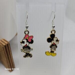 Mickey and Minnie Mouse Earrings Disney Dangle Drop Jewelry NEW‎ Ladies